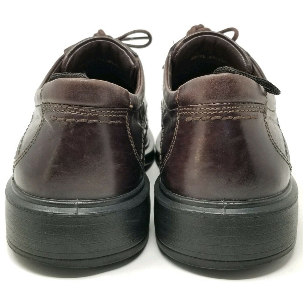 Ecco Mens Brown Lace Up Leather Dress Shoes - Picture 4 of 8